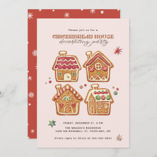 Gingerbread House Decorating Party Christmas Invitation