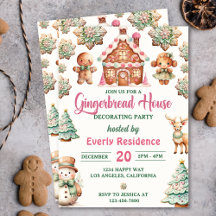 Gingerbread House Decorating Party Cookie
