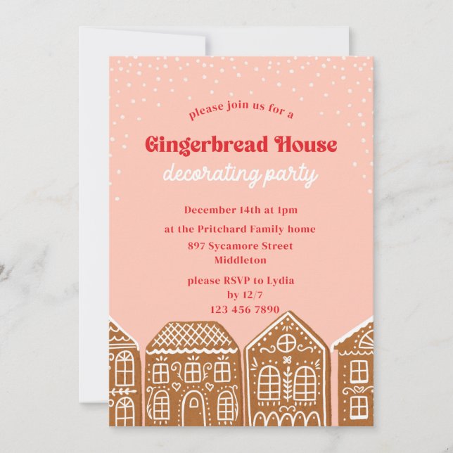Gingerbread House Decorating Party Invitation (Front)