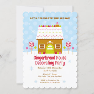Gingerbread House Decorating Party Invitation