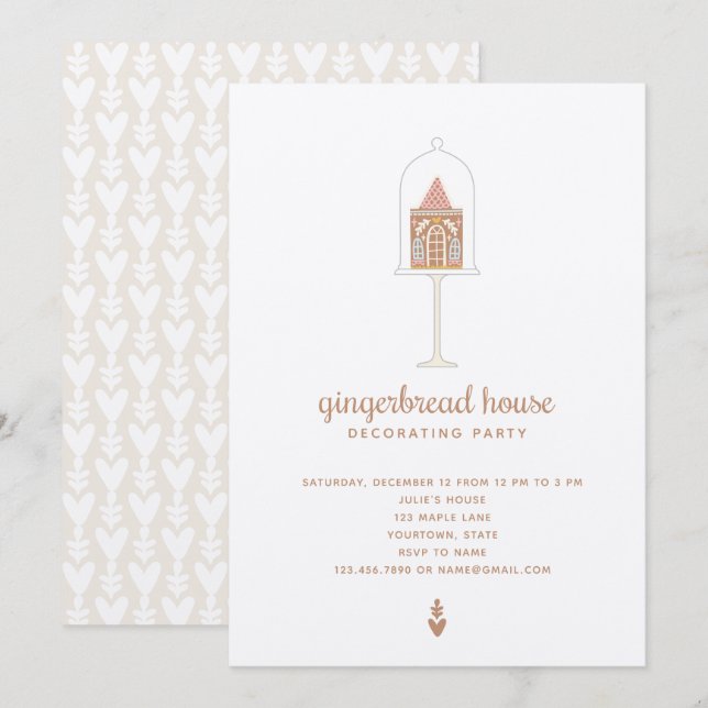 Gingerbread House Decorating Party Invitation (Front/Back)