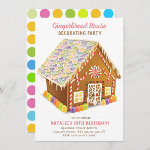 GINGERBREAD HOUSE DECORATING PARTY INVITATION
