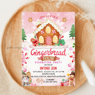 Gingerbread House Decorating Party Invitation