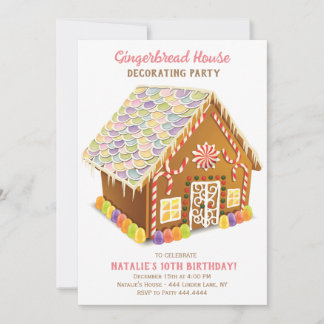 GINGERBREAD HOUSE DECORATING PARTY INVITATION