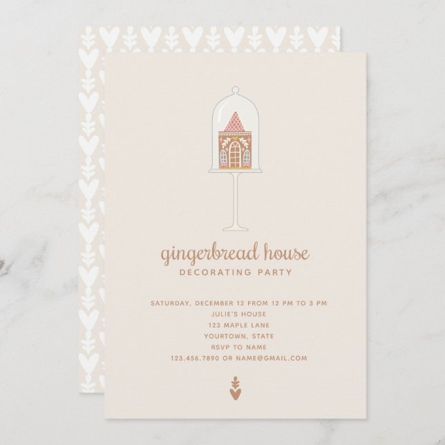 Gingerbread House Decorating Party Invitation (Front/Back)