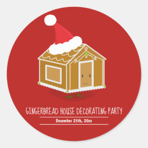 Gingerbread House Decorating Party Sticker