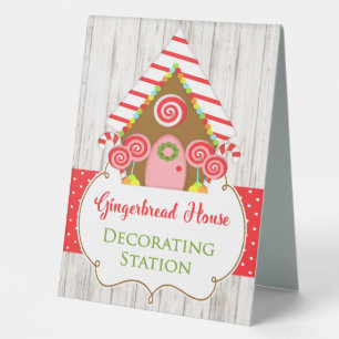 Gingerbread House Decorating Party Table Sign