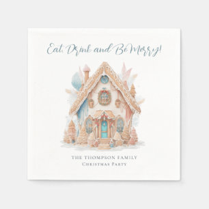 Gingerbread House Eat Drink Be Merry Christmas Napkin