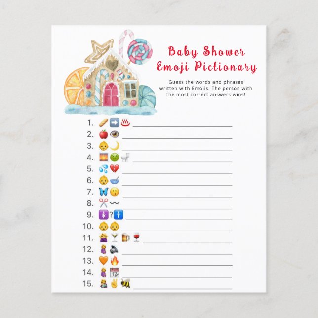 Gingerbread house - Emoji pictionary game (Front)