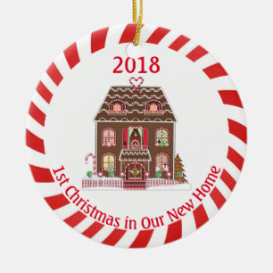 Gingerbread House First Christmas In New Home Ceramic Tree Decoration