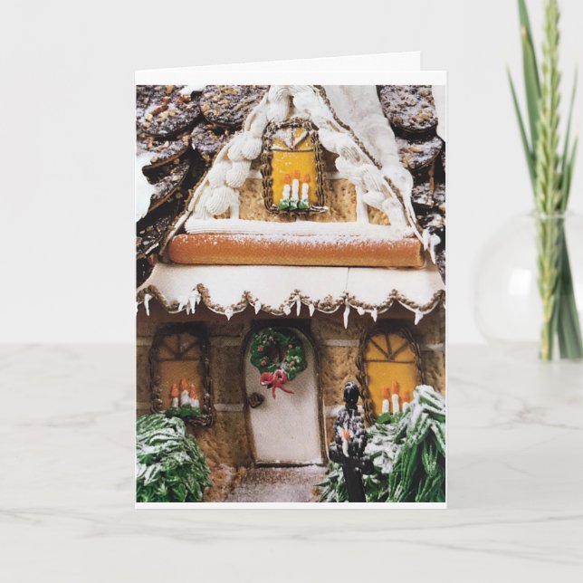 **GINGERBREAD HOUSE FOR CHRISTMAS SEASON** CARD (Front)