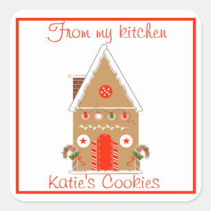 Gingerbread House for Homemade Bakery Square Sticker