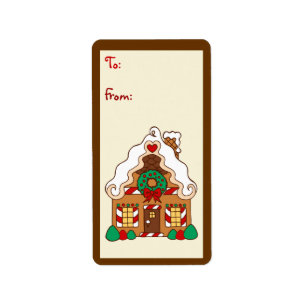 Gingerbread  House Gift Tag Labels