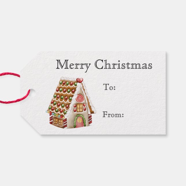 Gingerbread House Gift Tags (Back Horizontal)