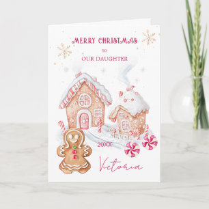 Gingerbread House Girl Daughter Christmas Holiday Card