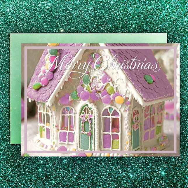 Gingerbread House Green Holiday Card (Creator Uploaded)