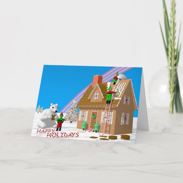 Gingerbread House Holiday Card (Front)