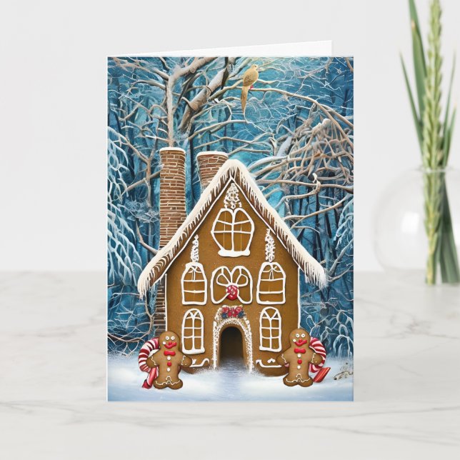 Gingerbread House Holiday Christmas Card (Front)
