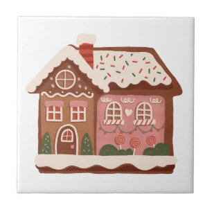 Gingerbread House Holiday Christmas Decorative Tile