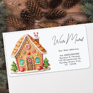 Gingerbread House Holiday Moving New Address  Label