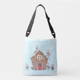 Gingerbread House Ice Skating Animal Personalised Crossbody Bag