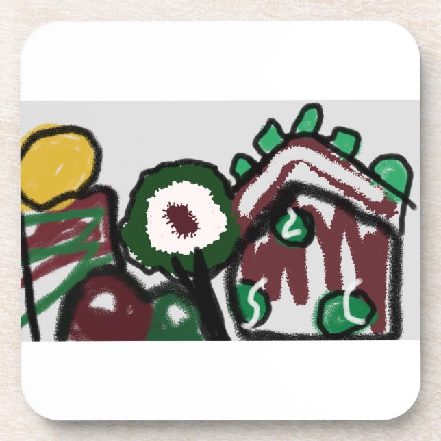 Gingerbread house joy love  coaster (Front)