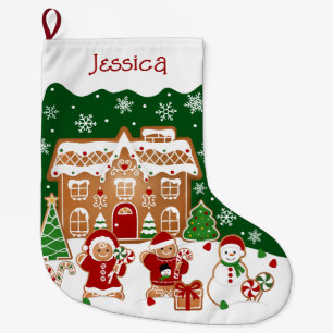 Gingerbread House  Large Christmas Stocking