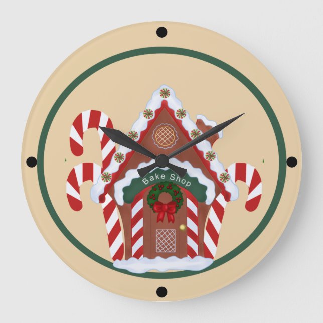 Gingerbread House Large Clock (Front)