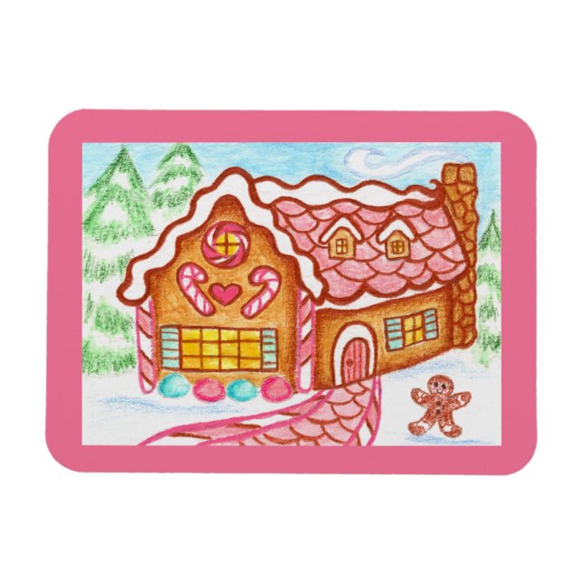 Gingerbread House Magnet  (Horizontal)