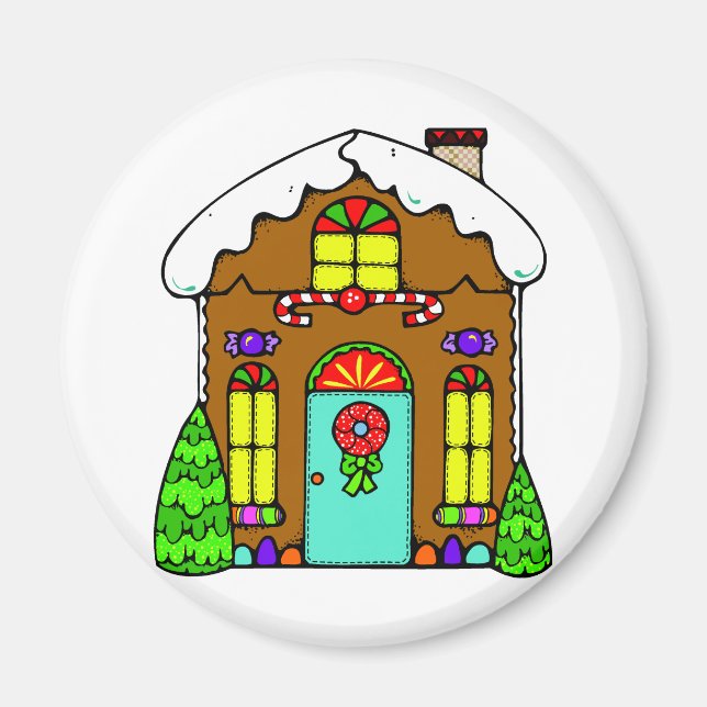 Gingerbread House Magnet (Front)