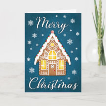 Gingerbread House Merry Christmas Greeting