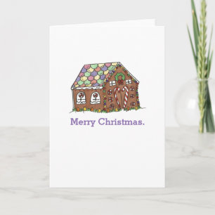 Gingerbread House Merry Christmas Holiday Candy Card