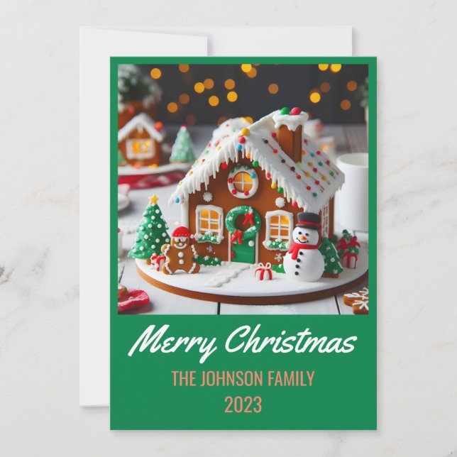 Gingerbread House - Merry Christmas Holiday Card (Front)