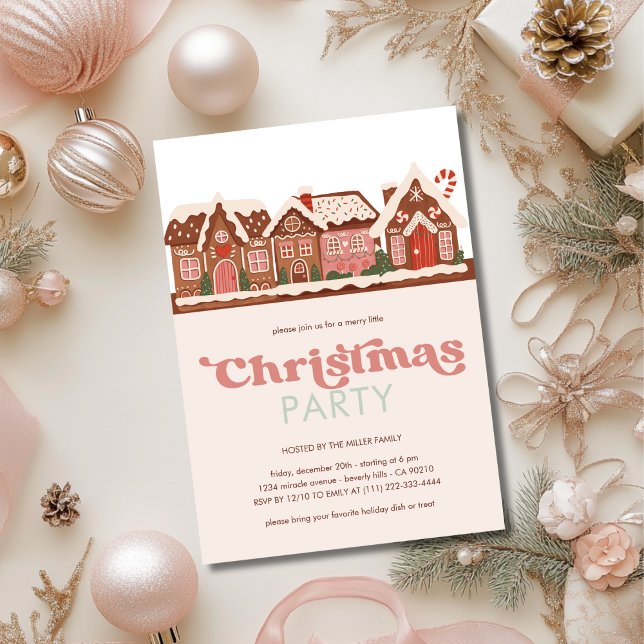 Gingerbread House Modern Christmas Party Invitation (Creator Uploaded)