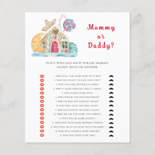 Gingerbread house mummy or daddy baby shower game