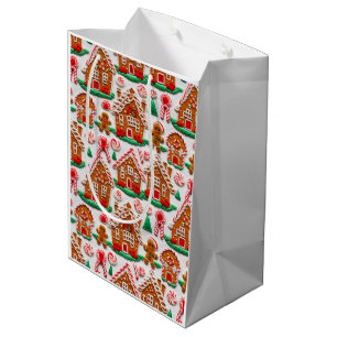 Gingerbread House Needlework Christmas Holidays  Medium Gift Bag