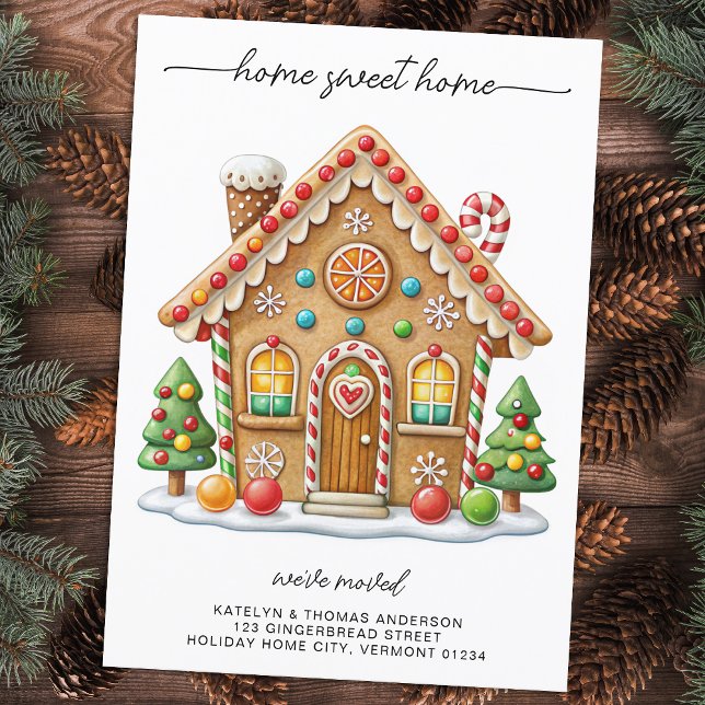 Gingerbread House New Address Holiday Moving  Announcement (Creator Uploaded)