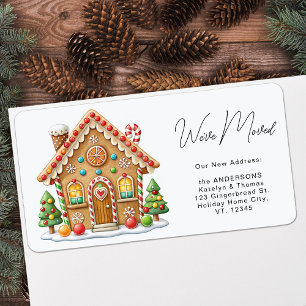 Gingerbread House New Address Holiday Moving Label