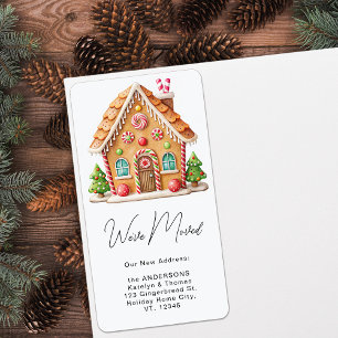 Gingerbread House New Address Holiday Moving   Label