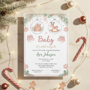 Gingerbread House Ornament Baby Shower Invitation