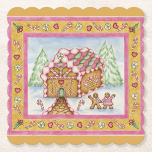 Gingerbread House Paper Coasters