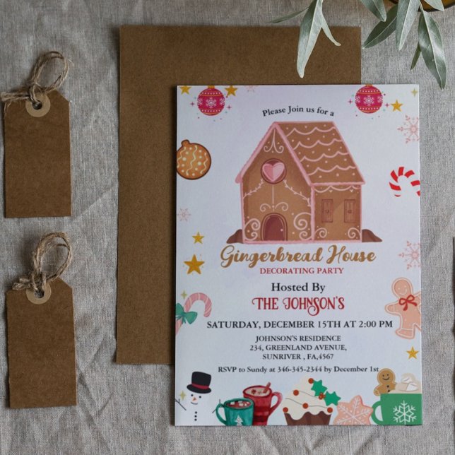 Gingerbread House Party Christmas Winter Holiday Invitation (Creator Uploaded)