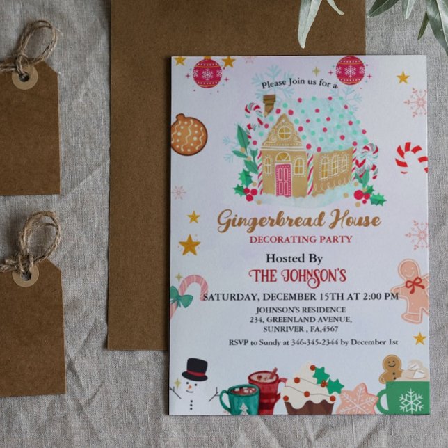 Gingerbread House Party Christmas Winter Holiday Invitation (Creator Uploaded)
