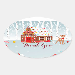 Gingerbread House party  Favor Stickers