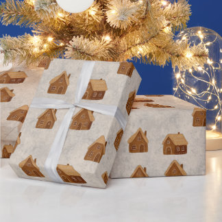Gingerbread House Pattern Wrapping Paper