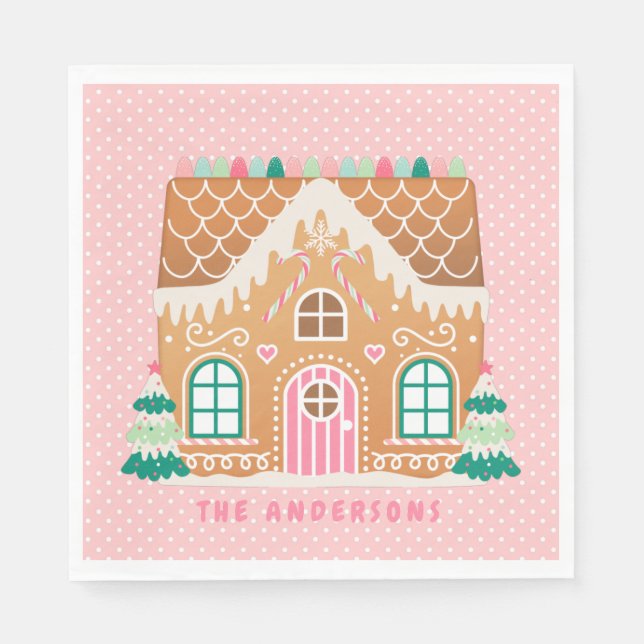 Gingerbread  House | Personalised  Napkins (Front)