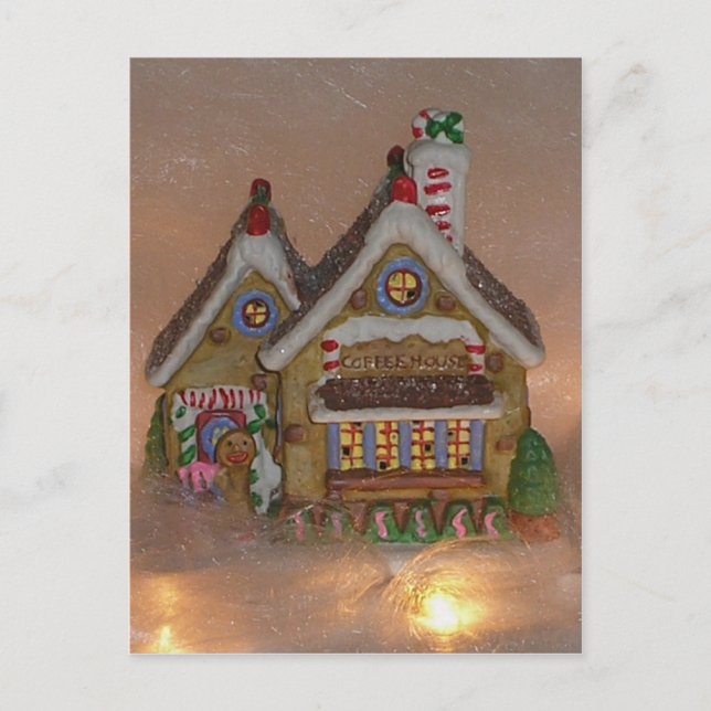 Gingerbread House Porcelain Postcard (Front)