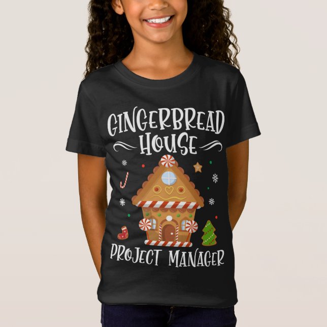Gingerbread House Project manager Baking Xmas T-Shirt (Front)