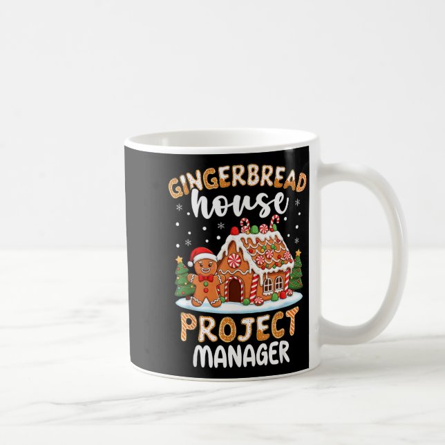 Gingerbread House Project Manager Christmas Cookie Coffee Mug (Right)