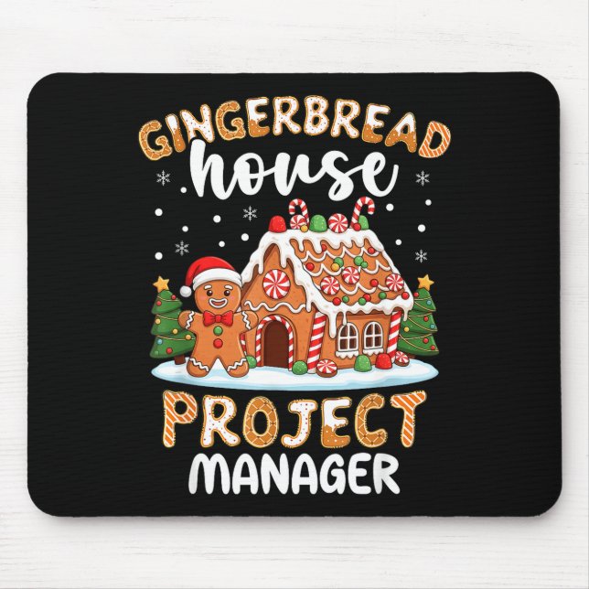 Gingerbread House Project Manager Christmas Cookie Mouse Mat (Front)